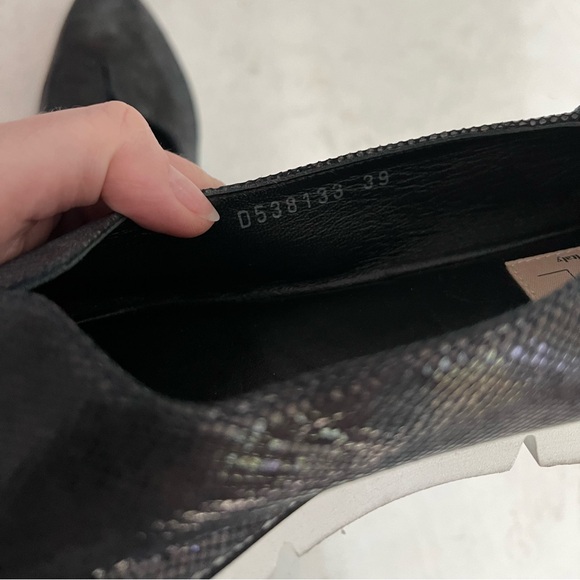AGL pointy reptile print leather pointy sneaker sole flats size 39.5 - Picture 9 of 9